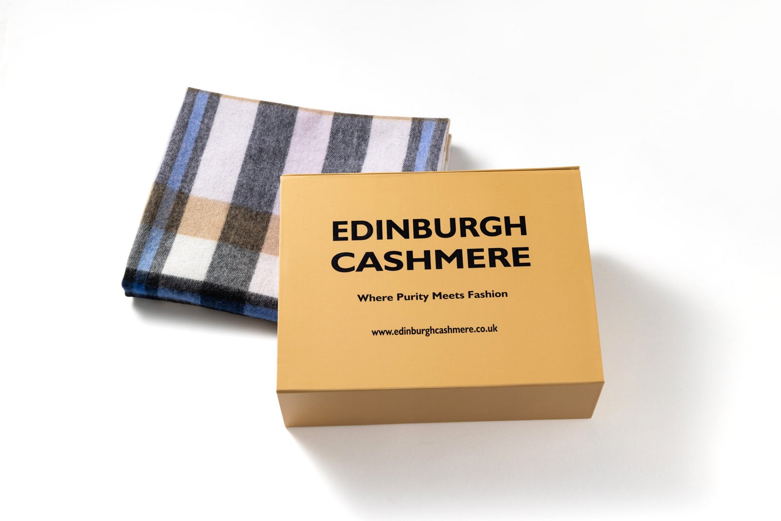 Edinburgh Cashmere DC Check Cashmere Scarf luxury under £150
