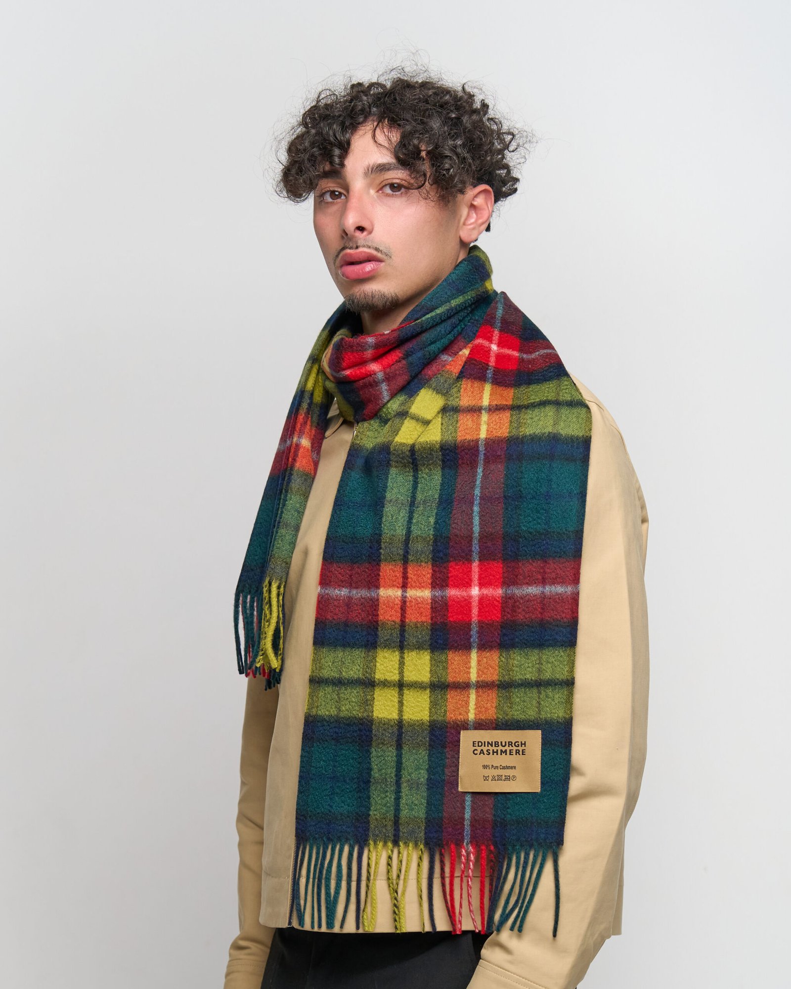 Edinburgh Cashmere DC Check Cashmere Scarf heritage